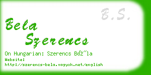 bela szerencs business card